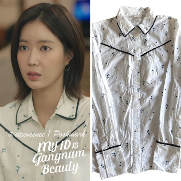 H&M Puff Sleeve Floral Blouse ASO My ID is Gangnam Beauty - Picture 2 of 9